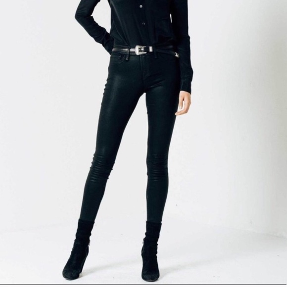 DSTLD high waisted coated black skinny jeans - Picture 9 of 9